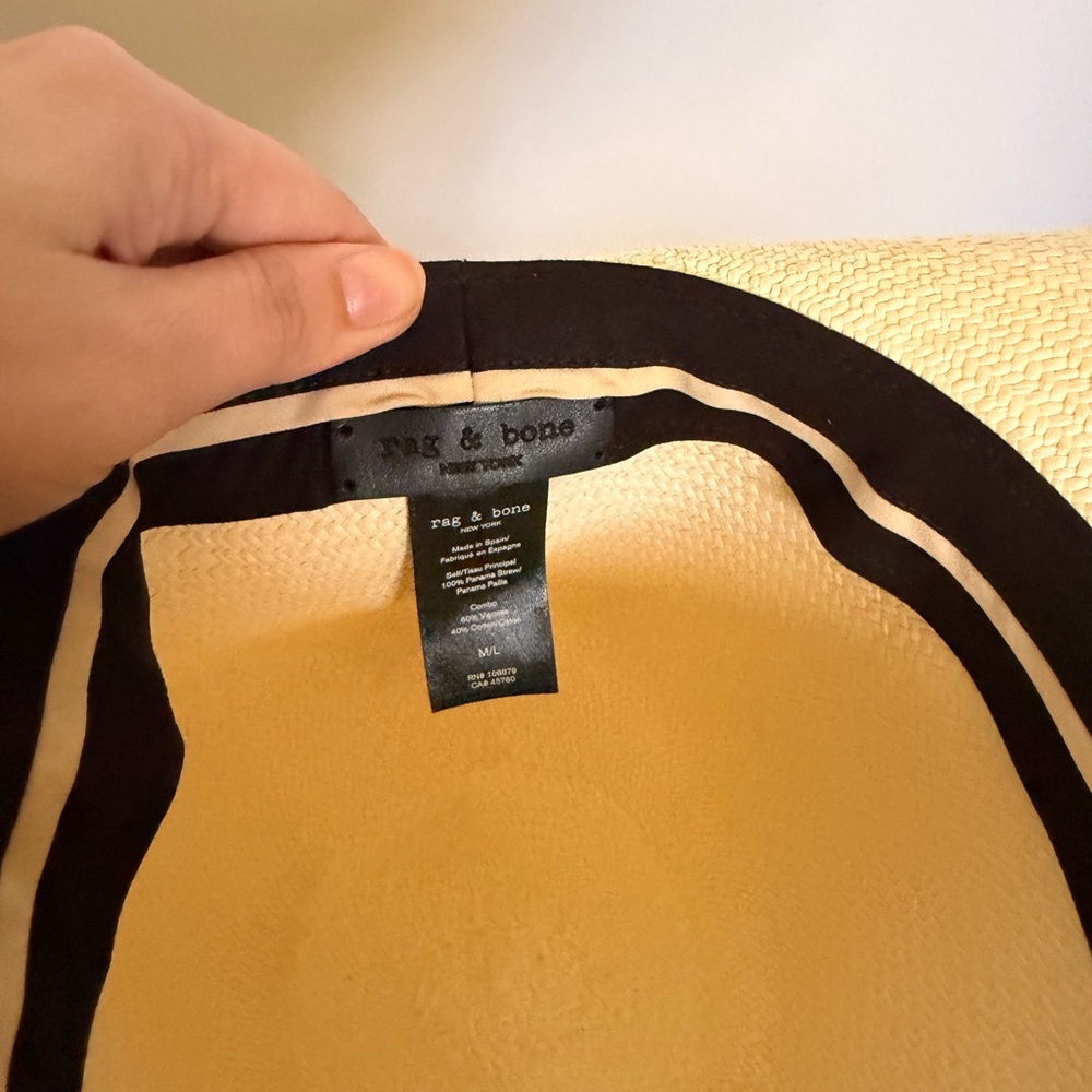 rag & bone Cream and Black Women's Hat NWOT - Picture 9 of 11